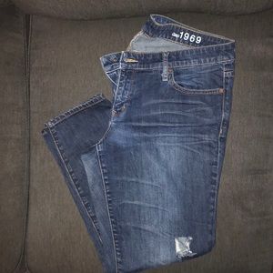 Gap Always Skinny Size 33r Distressed Denim